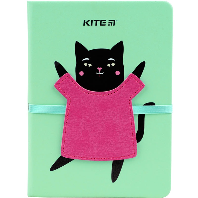 Notebook Kite Green cat K22-464-2, hard cover, 6, 96 sheets, squared