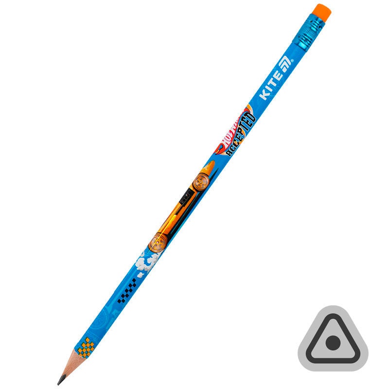 Graphite triangular pencil with eraser Kite Hot Wheels HW25-046
