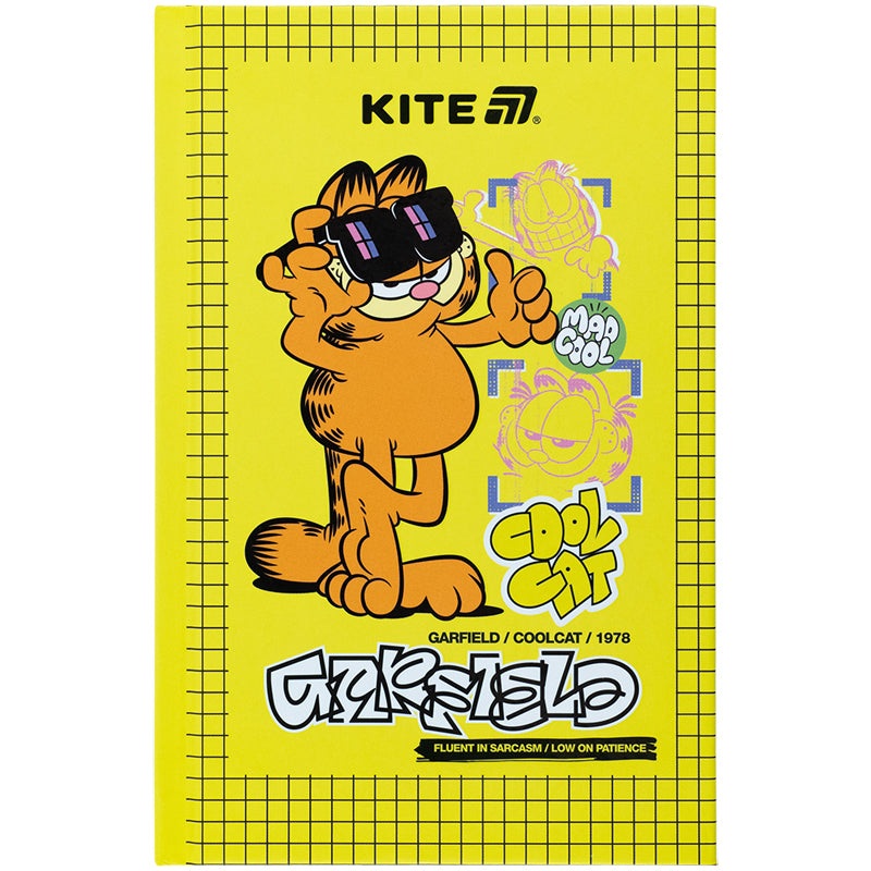 Notebook Kite Garfield GF25-199, hard cover, 6, 80 sheets, squared