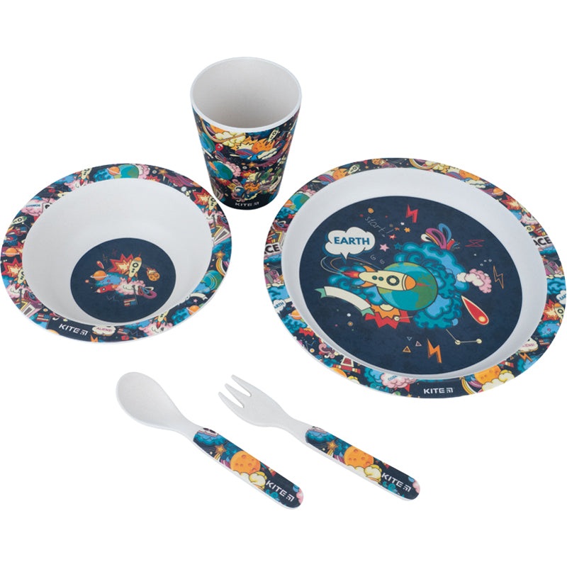Bamboo dish set Kite Space K22-313-01, 5 pcs