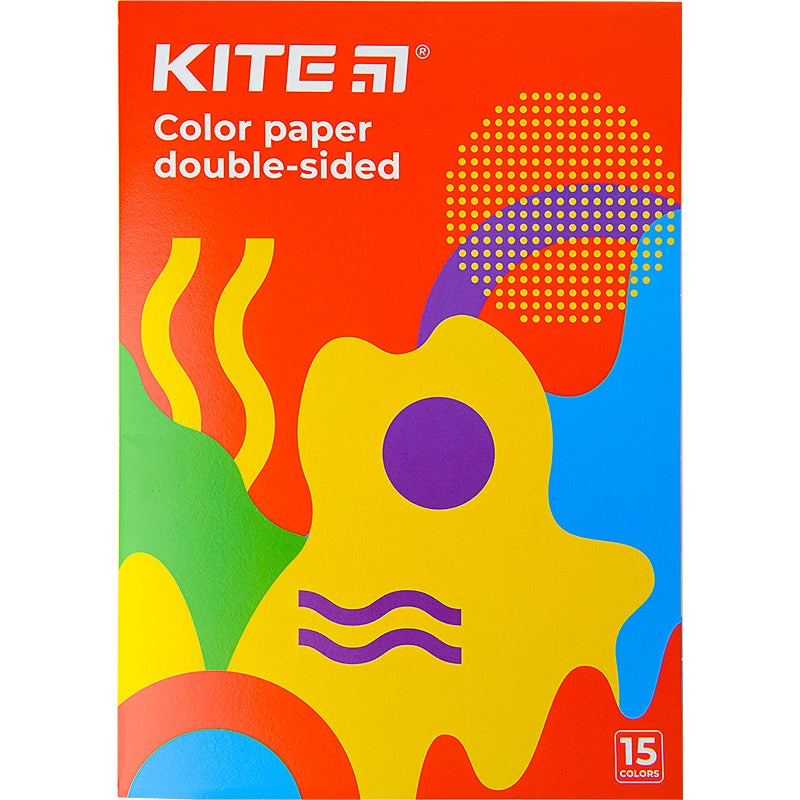 Color paper double-sided Kite Fantasy K22-250-2, 4, 15 sheets/15 colors