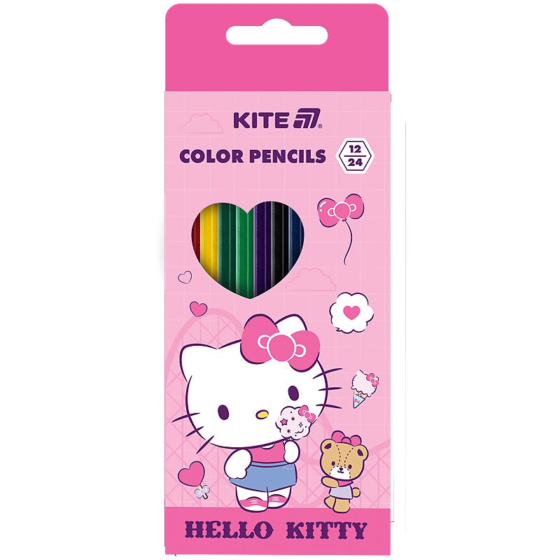 Color pencils double-sided Kite Hello Kitty HK25-054-1, 12 pcs