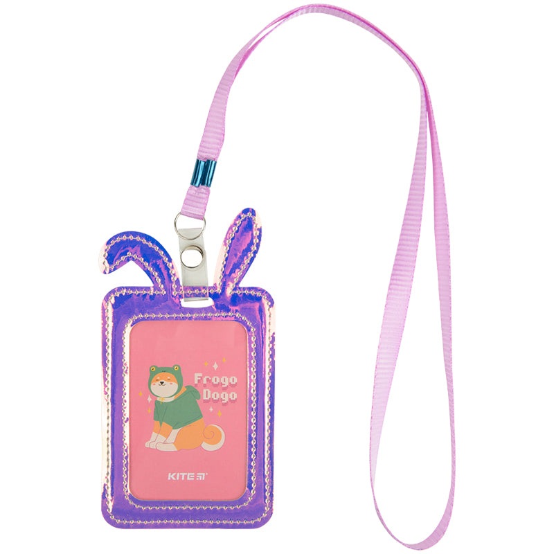 Name badge Kite Bunny K22-449-01, holographic effect, purple