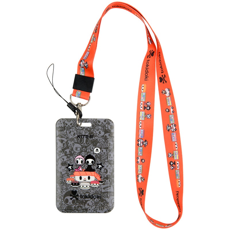 Name badge Kite tokidoki TK22-450-2, slide-to-open, with accessories, gray
