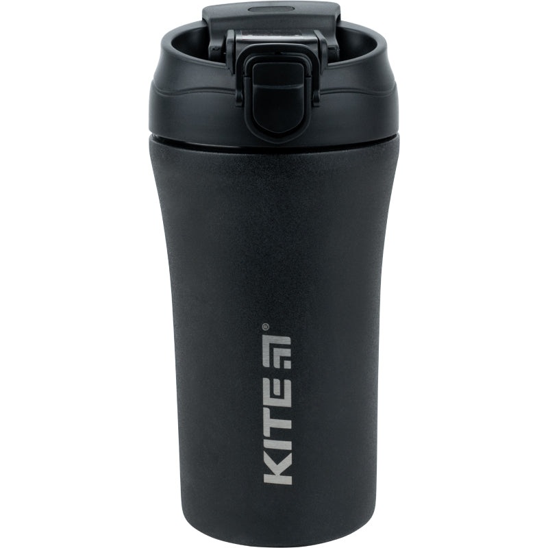 Thermomug with a straw Kite K22-457-01, 400 ml, black