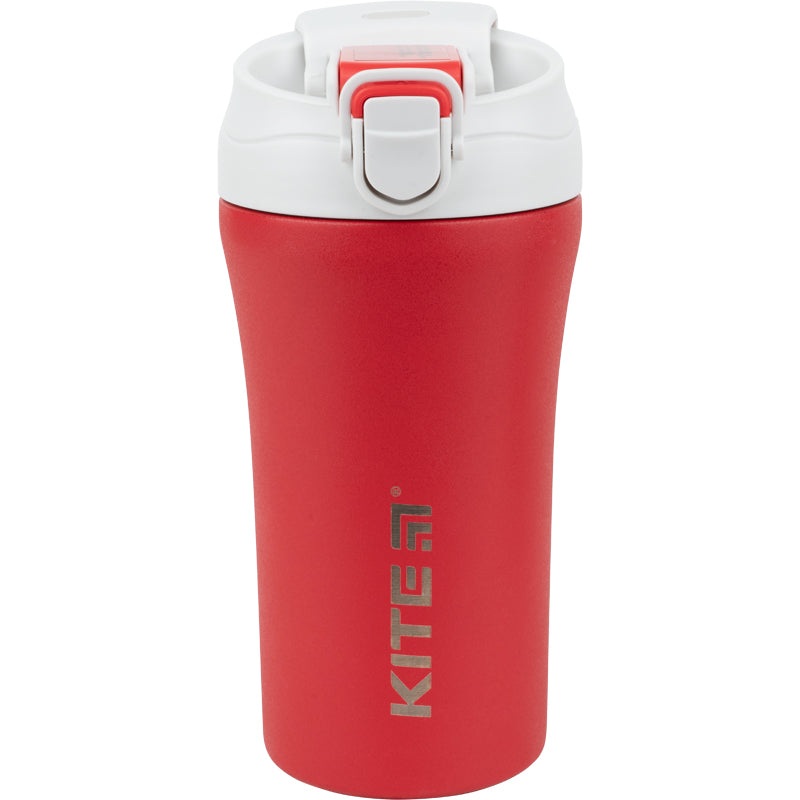 Thermomug with a straw Kite K22-457-03, 400 ml, red