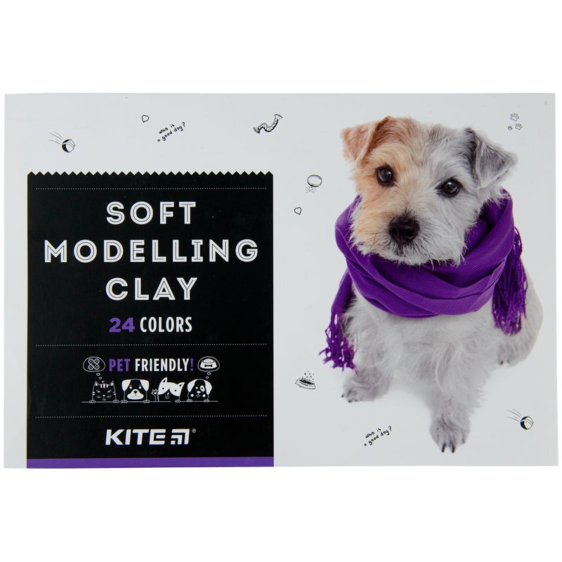 Wax-based modeling clay Kite Dogs K22-089, 24 colors, 480 g