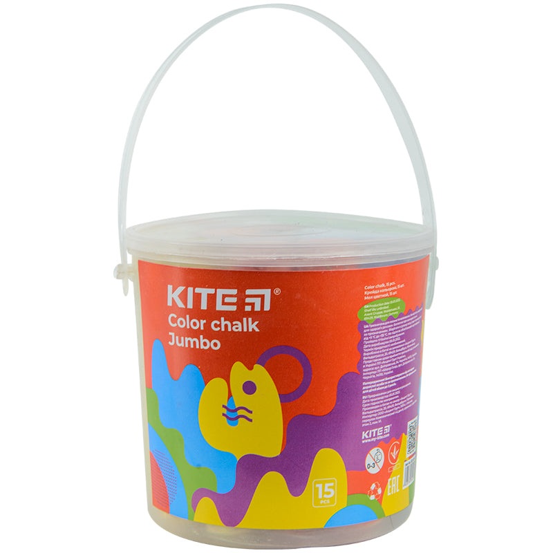 Color chalk Kite Fantasy Jumbo K22-074-2, 15 pcs. in a bucket