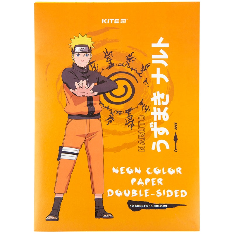 Color neon paper Kite Naruto NR23-252, A4, 10 sheets/5 colors