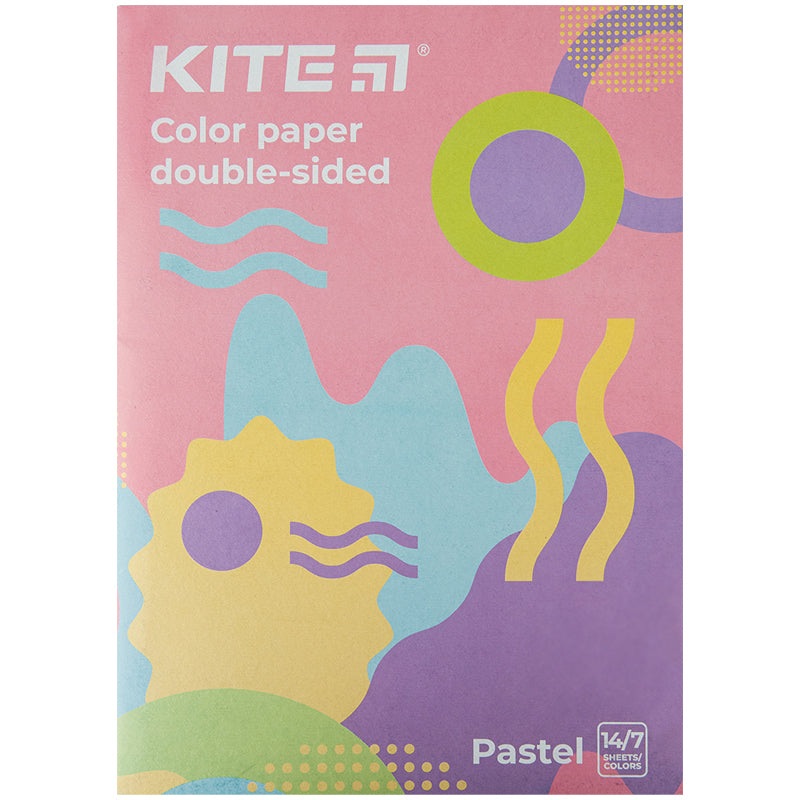 Color paper double-sided Kite Fantasy K22-427 (14 sheets/7 pastel colors), 4