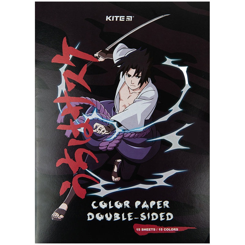 Color paper double-sided Kite Naruto NR23-250, 4, 15 sheets/15 colors