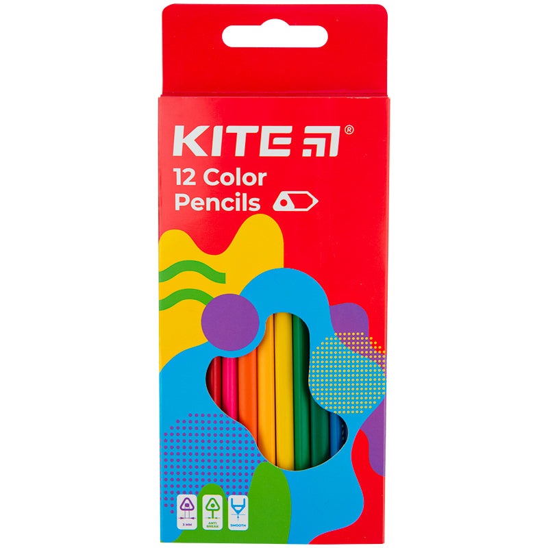Color pencils triangular Kite Fantasy K22-053-2, 12 colors