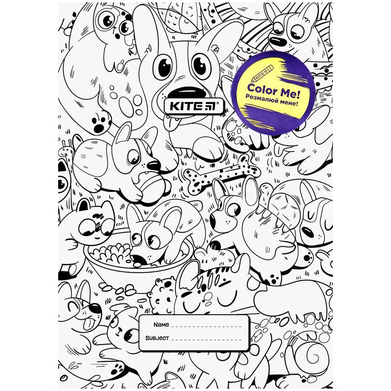 Coloring book cover Kite Cats&Dogs K22-310-01, 4+, PVC