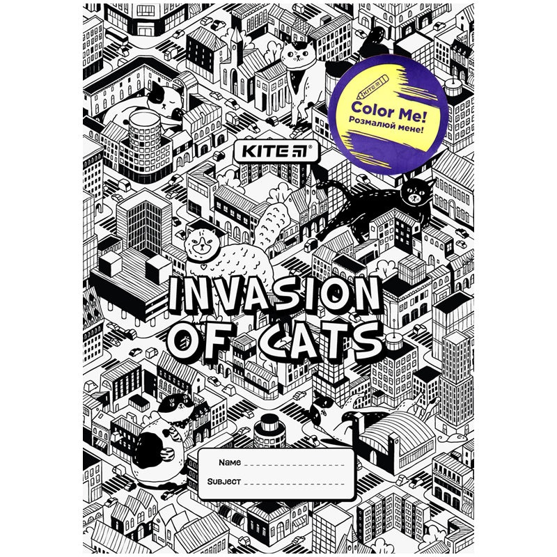 Coloring book cover Kite Invasion K22-310-02, 4+, PVC