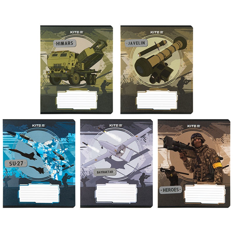 Copybook Kite Military K23-236-1, 18 sheets, squared