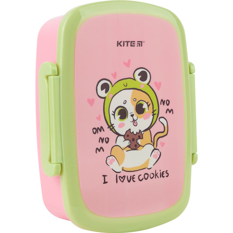 Lunchbox with fork and spoon Kite Cookies K22-163-2, 750 ml