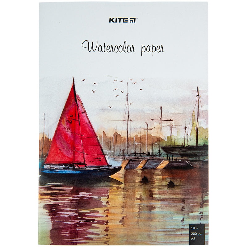Watercolor paper Kite K23-268 3, 10 sheets, 200 g/m2