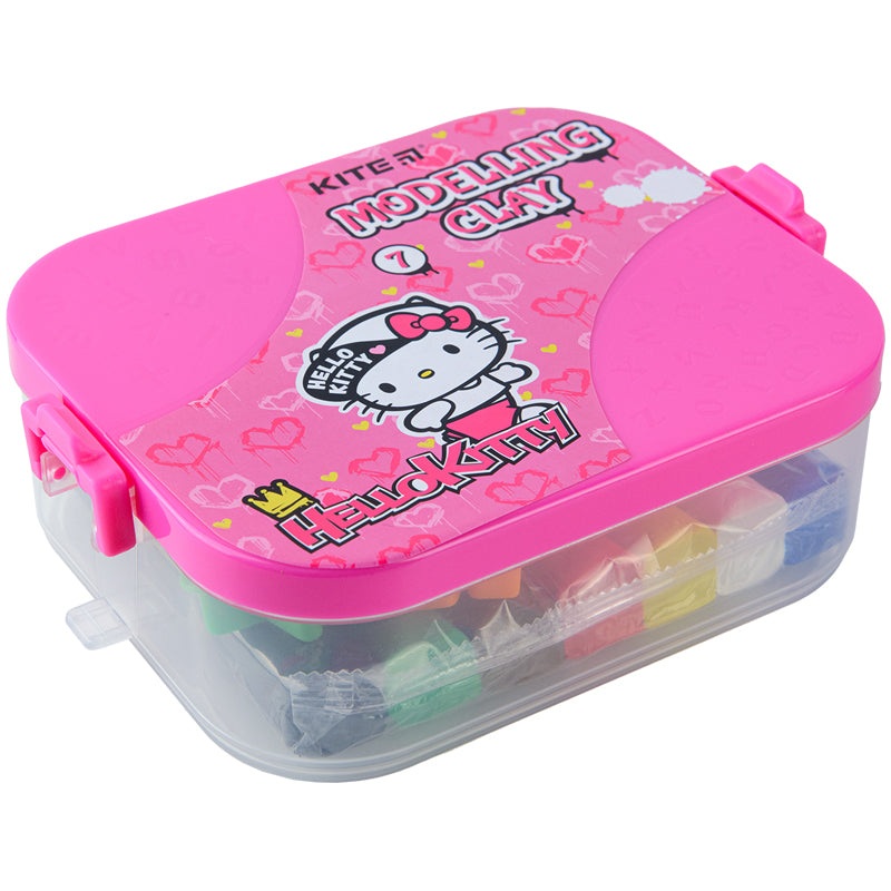 Wax-based modelling clay Kite Hello Kitty HK22-080, 7 colors in box + 8 tools, 380 g