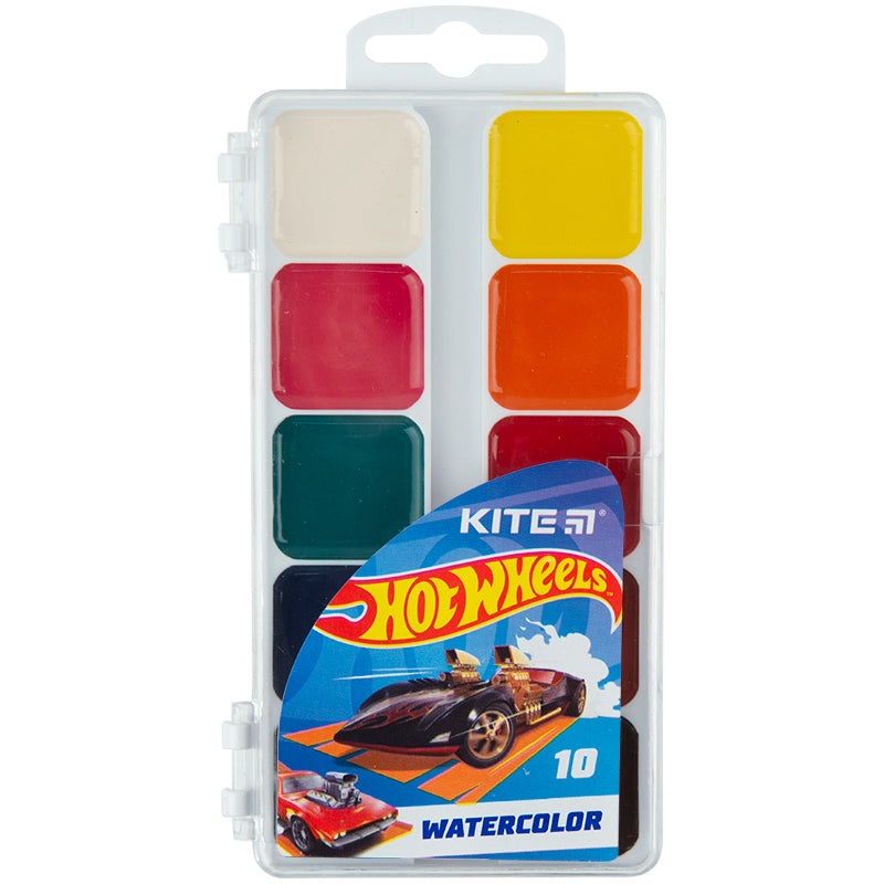 Watercolor paints Kite Hot Wheels HW23-060, 10 colors