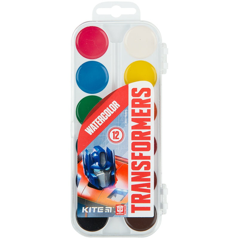 Watercolor paints Kite Transformers TF23-061, 12 colors
