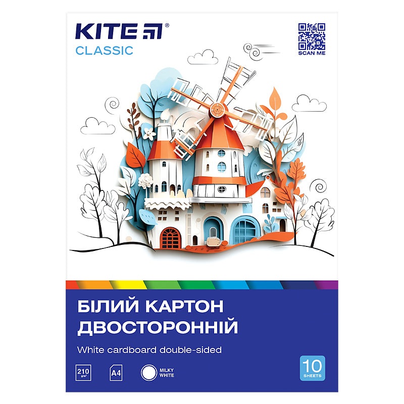 White cardboard Kite Classic K-254 (10 sheets), A4