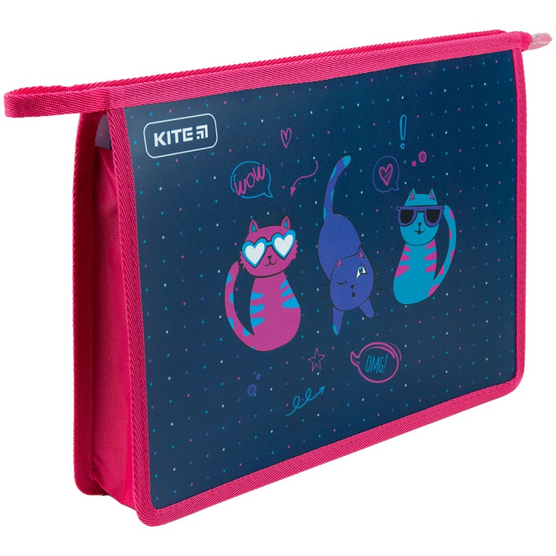 Zipper folder Kite Cats K23-428-1, A4+