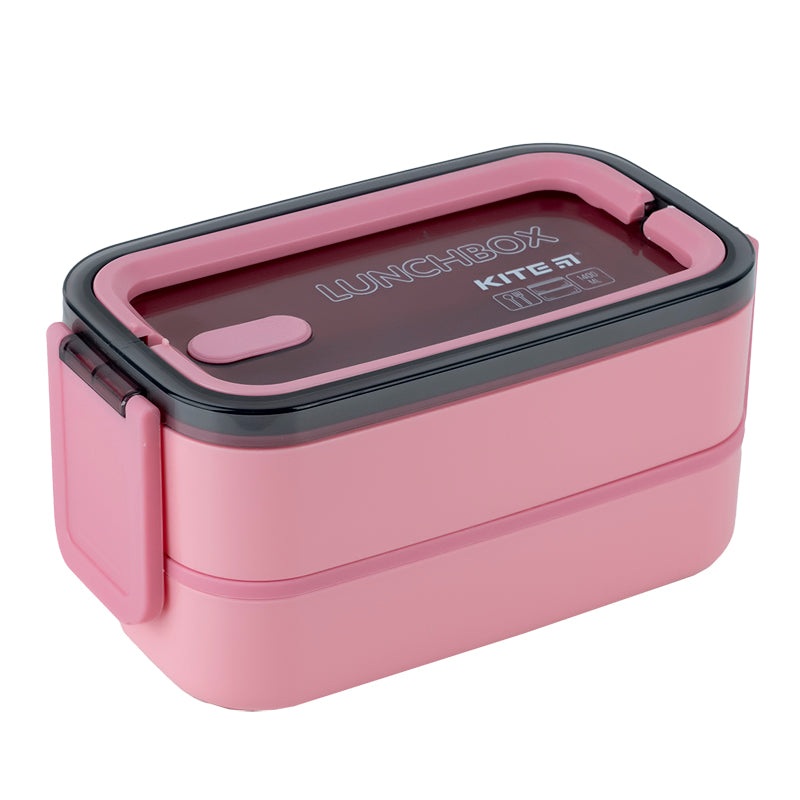 Lunchbox double layer Kite K23-183-3, 1400 ml, pink