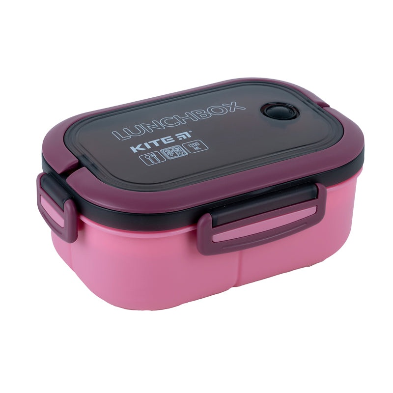 Lunchbox with divider Kite K23-184-3, 1200 ml, dark red