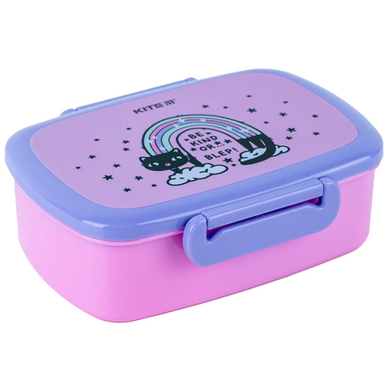 Lunchbox with fork and spoon Kite Rainbow Cat K24-163-2, 750 ml