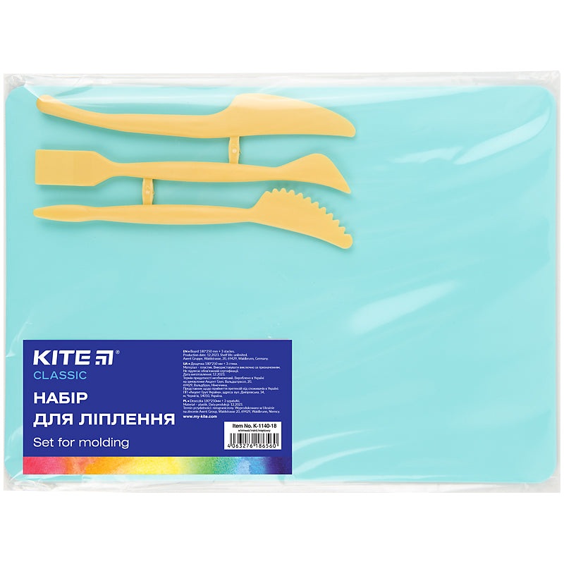 Modeling set Kite Classic K-1140-18, baseplate and 3 different modeling tools, mint
