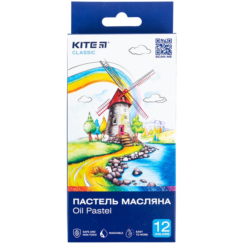 Oil pastel Kite Classic K-071, 12 colors
