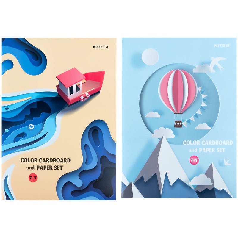 Set of paper and cardboard Kite K24-1256 (7+7), A4