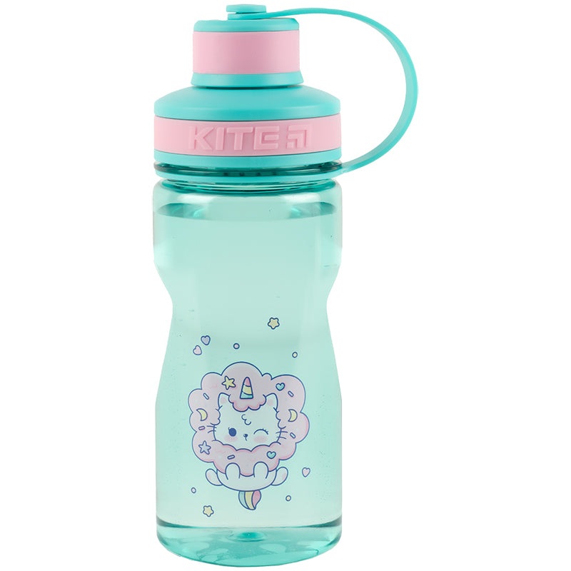 Water bottle Kite Rainbow Catcorn K24-397-2, 500 ml, turquoise