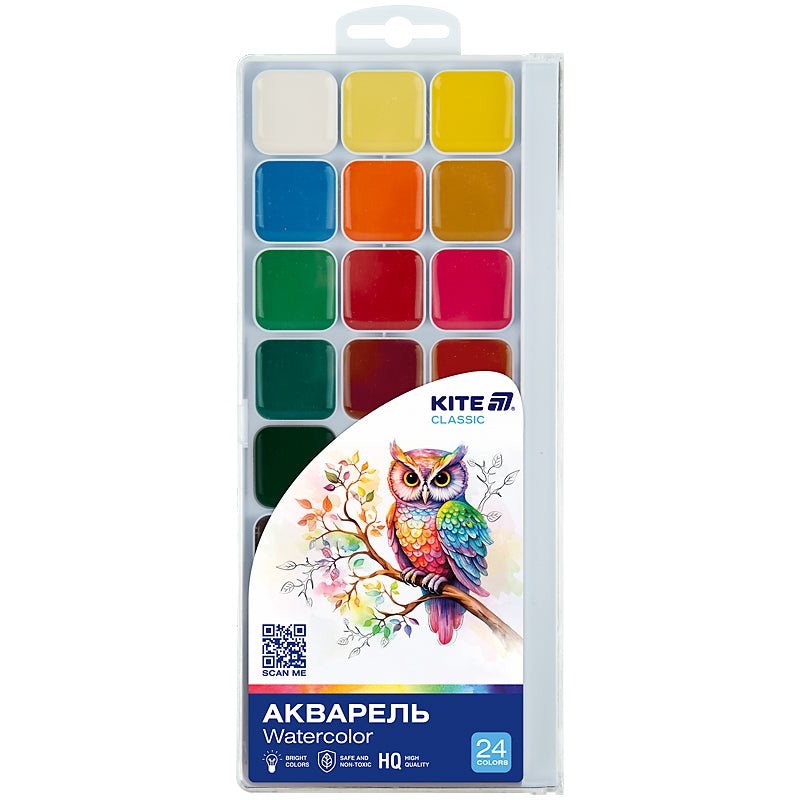 Watercolor paints Kite Classic K-442, 24 colors
