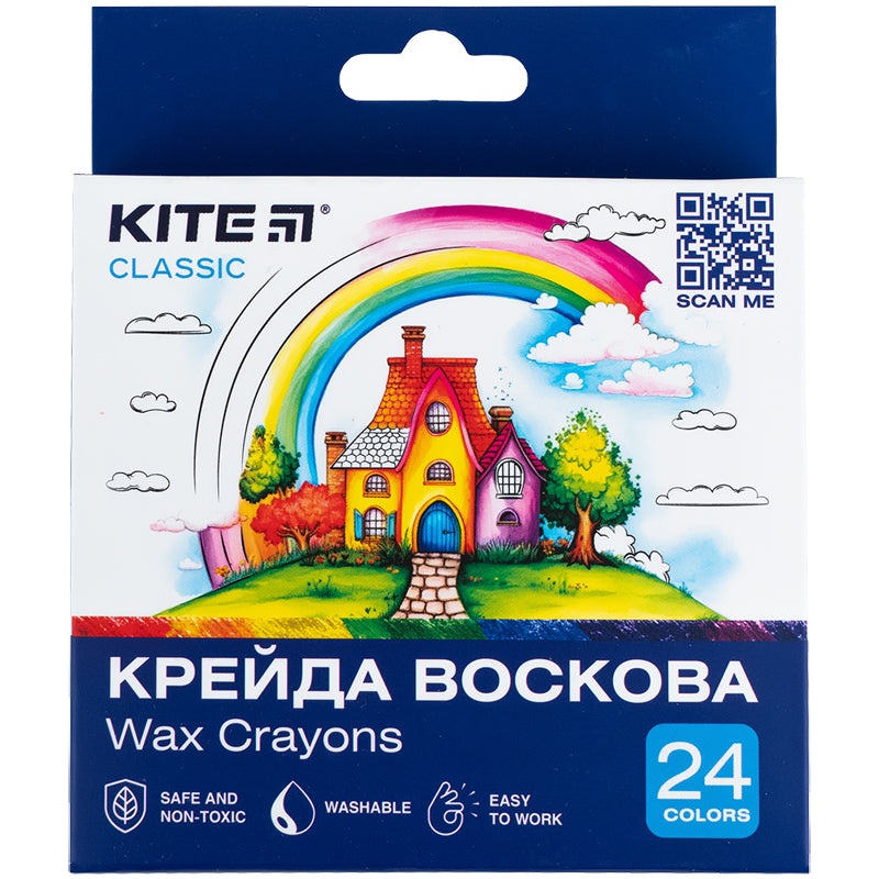 Wax crayons Kite Classic K-1070, 24 colors