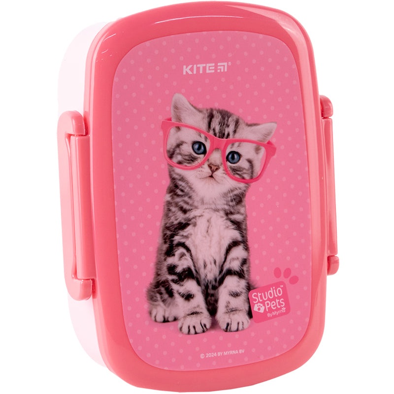 Lunchbox with fork and spoon Kite Studio Pets SP24-163, 750 ml