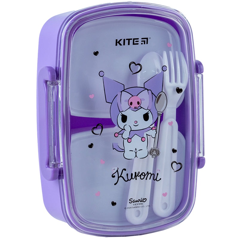 Lunchbox with fork and spoon Kuromi HK24-181-1, 750 ml