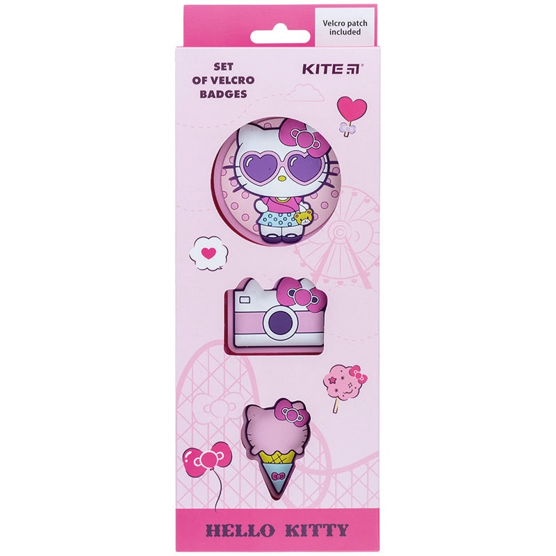 Set of velcro badges Kite Hello Kitty HK24-3012-2, 3 pcs.