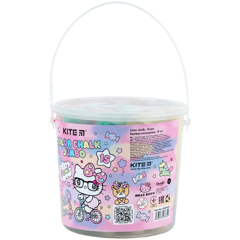 Color chalk Kite Jumbo Hello Kitty HK24-074, 15 pcs. in a bucket