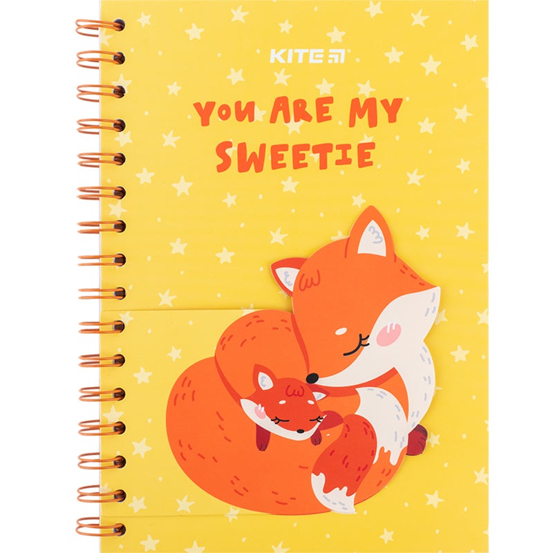 Notebook with paper indexes Kite Fox K24-191-1, 5, 80 sheets, squared