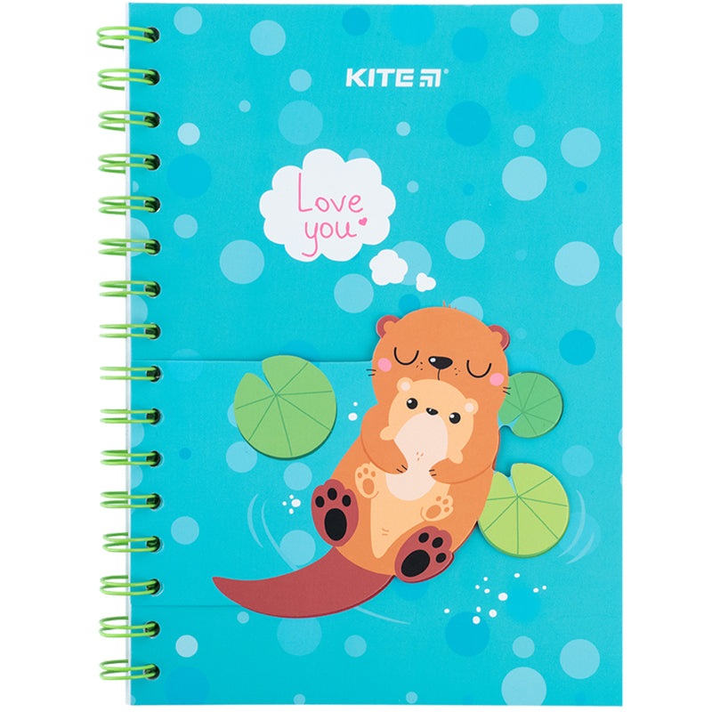 Notebook with paper indexes Kite Otter K24-191-3, 5, 80 sheets, squared