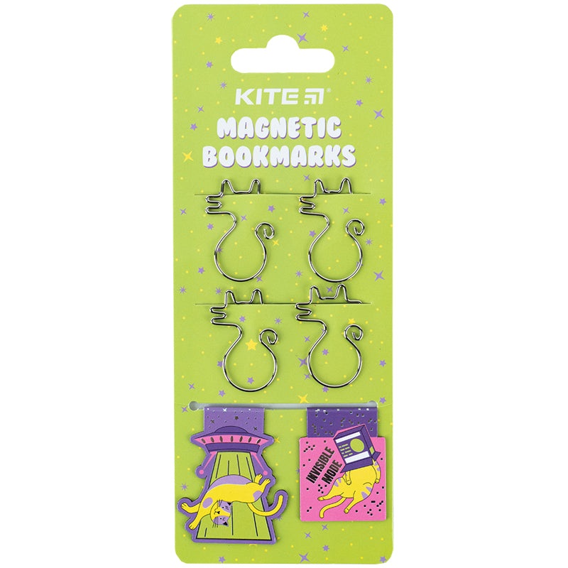 Set of magnetic bookmarks with shaped clips Kite Cat K24-495-2