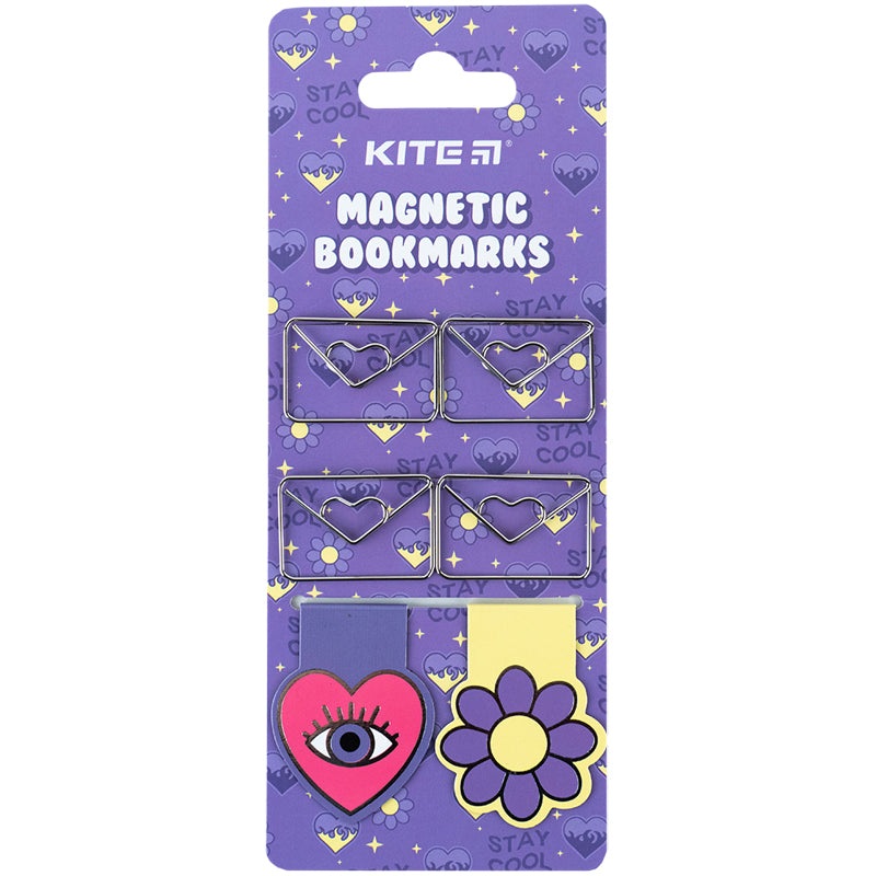 Set of magnetic bookmarks with shaped clips Kite Letter K24-495-4