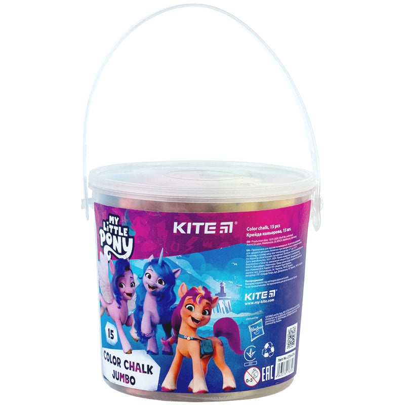 Color chalk Kite Jumbo My Little Pony LP24-074, 15 pcs. in a bucket