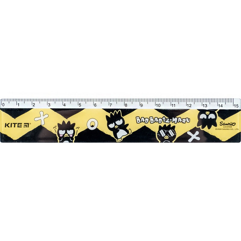 Ruler plastic Kite Bad Badtz-Maru HK24-090-3, 15cm