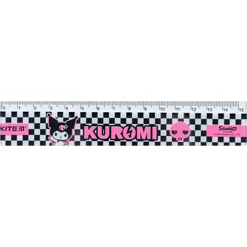 Ruler plastic Kite Kuromi HK24-090-1, 15 cm
