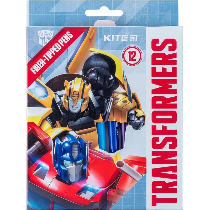 Set of fiber-tipped pens Kite Transformers TF24-447, 12 colors