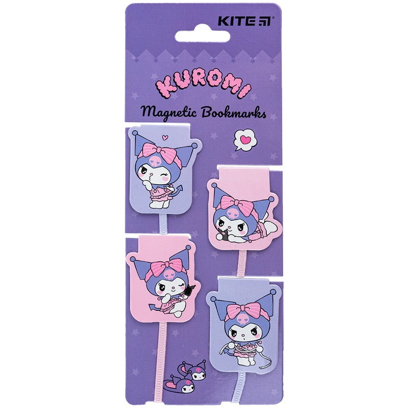 Set of magnetic bookmarks with ribbon Kite Kuromi HK24-497-2