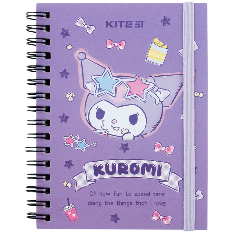 Spiral notebook Kite Kuromi HK24-229, 6, 80 sheets, squared