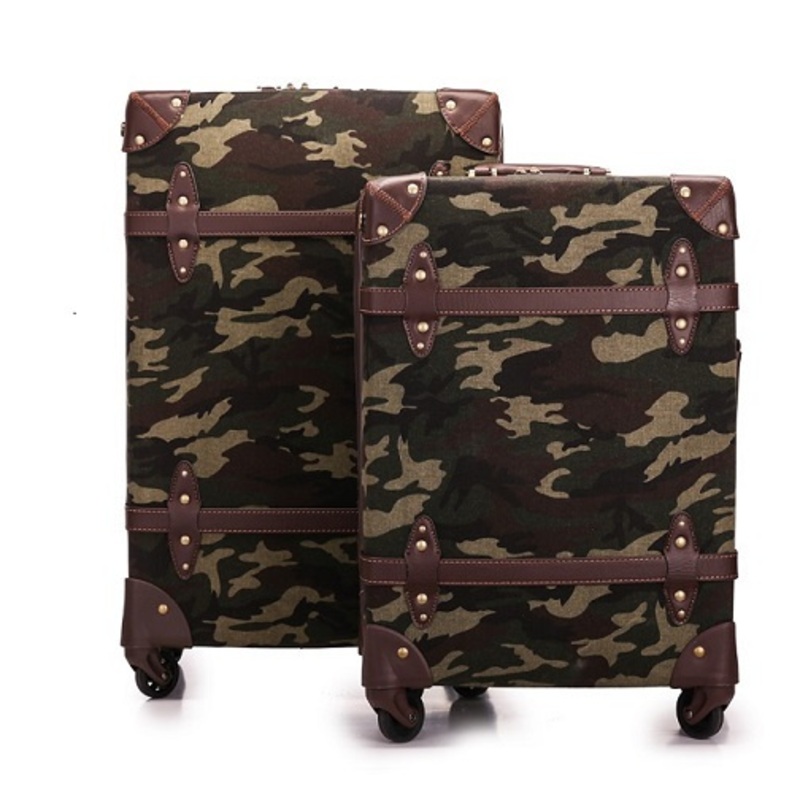 19-27 Dark Green Vintage Suitcase PU Leather Travel Suitcase, Scratch Resistant Rolling Luggage – Vintage Suitcase and Vintage Luggage price